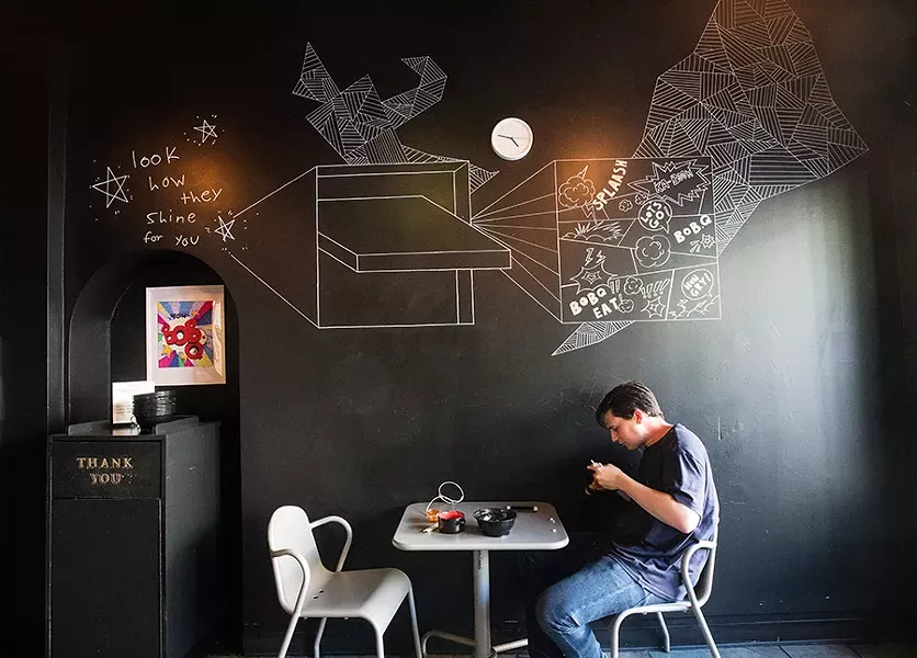 BoBQ is tucked inside a tiny storefront with an even smaller dining area. - MABEL SUEN