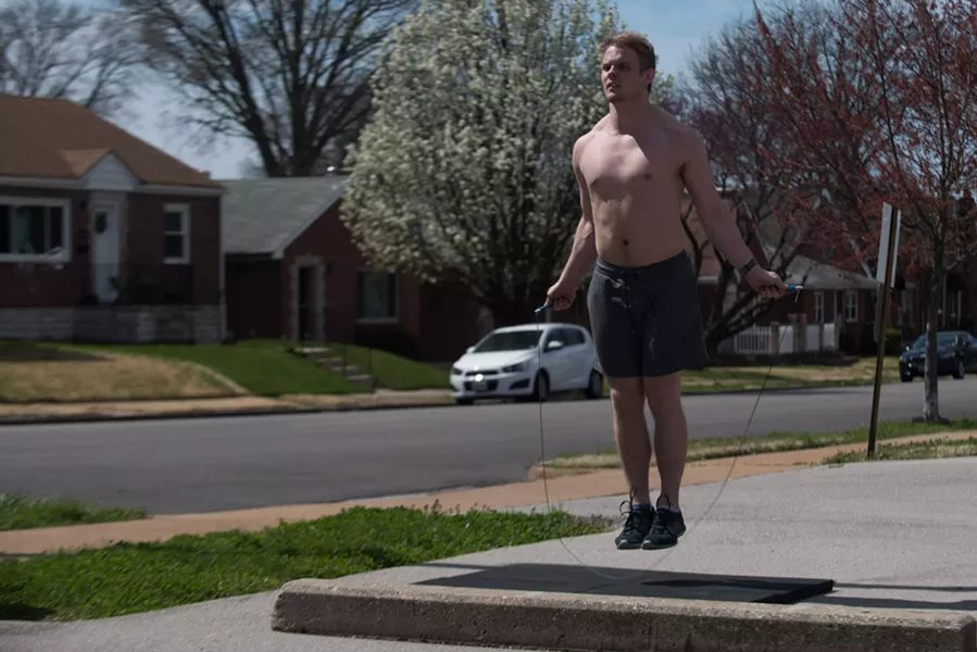 With his gym closed, Dondzila does his best with what he has. - TRENTON ALMGREN-DAVIS