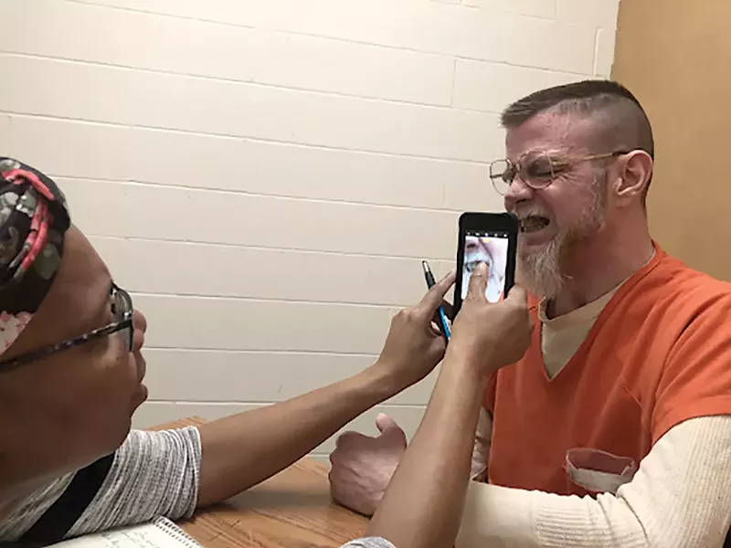 Vonne Karraker represents Clinton Wheeler, who claims he was denied medical care while in the jail facing murder charges. - MAURICE CHAMMAH/THE MARSHALL PROJECT