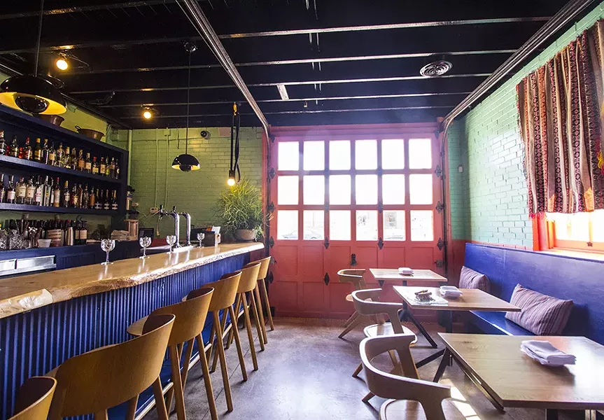 A lounge offers a spot for late-night drinks. - MABEL SUEN