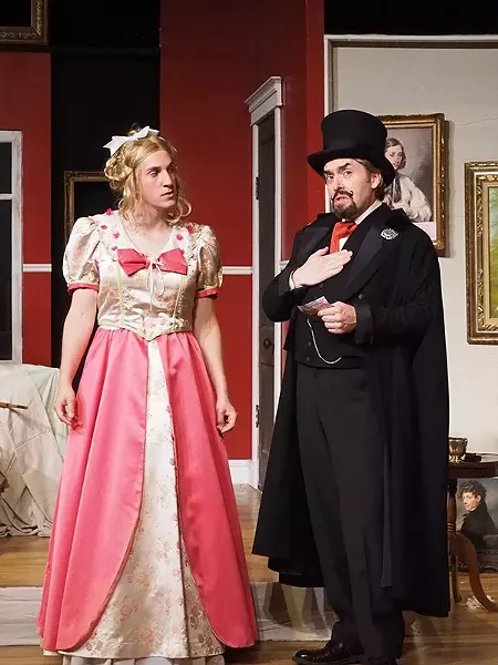 As Millet, Zac McMillan brings a Jack Lemmon quality to his cross-dressing turn. - PHOTO BY RON JAMES