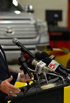Missouri Governor Mike Parson addresses reporters in September 2018.