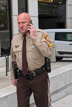 St. Louis County Sgt. Keith Wildhaber, several hours before a jury awarded him $19 million.