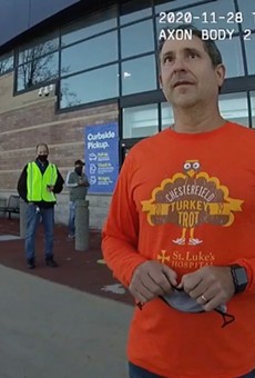 A Chesterfield police officer's bodycam records Councilman Tom DeCampi getting banned from Best Buy.