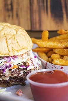 You can still get your burger and "Rip Fries" fix at Mac's Local Eats inside Bluewood Brewing Company.