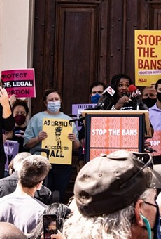 Missouri Representative Cori Bush at a "Stop Abortion Bans" rally in September.