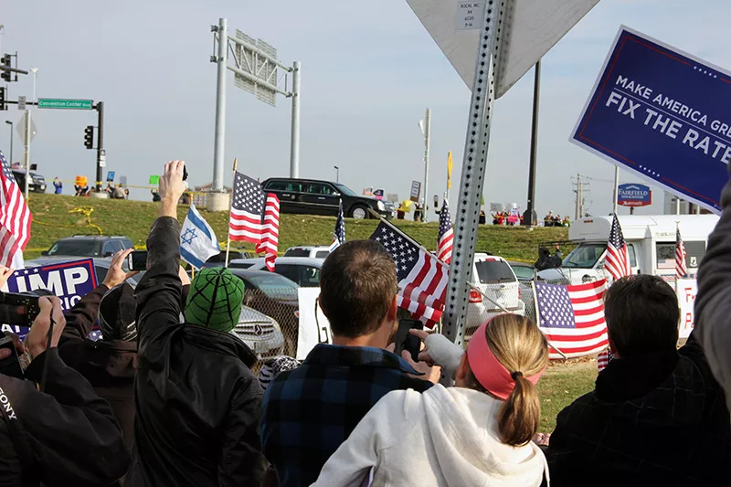 President Trump's motorcade leaves St. Charles following his rally there in November. - DANNY WICENTOWSKI
