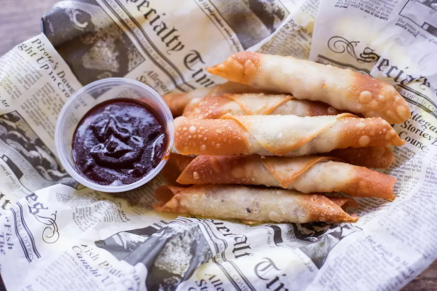 Nubby's beloved "Chorks" feature a mix of smoked chicken, pork and spices in a crispy wonton. - MABEL SUEN