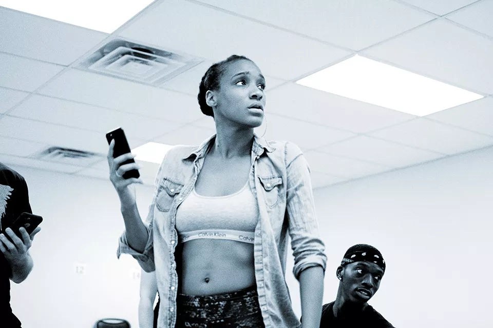 Samantha Madison rehearses the song "On the Internet," which takes place on Tinder. - ANDY PAULISSEN