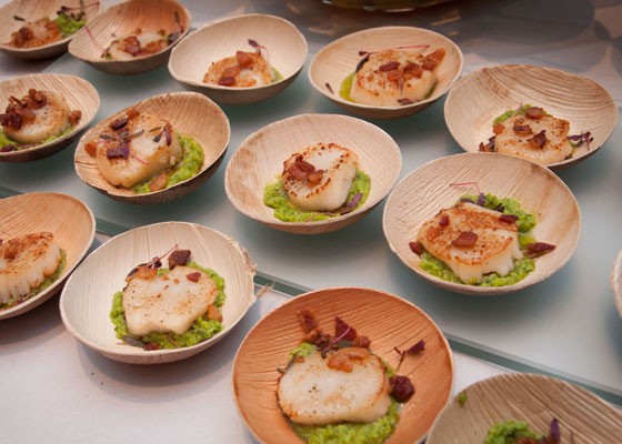 Seared sea scallops with minted pea pesto from Central Table Food Hall. | Micah Usher