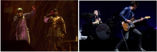 Outkast at Coachella in 2014; Arctic Monkeys at Chaifetz Arena in 2012 - TIMOTHY NORRIS AND KHOLOOD EID