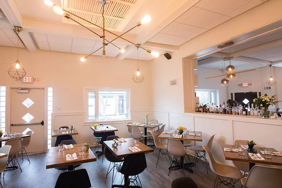 The dining room is stylish enough for date night, but low-key enough that you can bring the kids. - MABEL SUEN