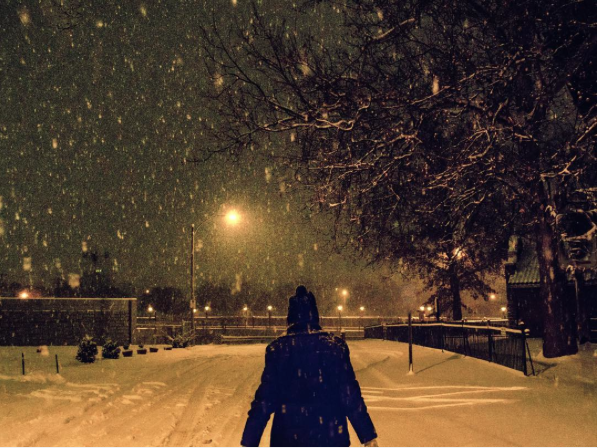 Oh, you know, just being artsy in the snow. - INSTAGRAM / BSCHERLISS
