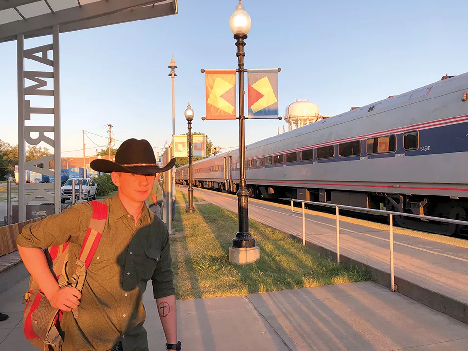 David Gabriel, 19, sets off on a westward odyssey. - JAMES POLLARD