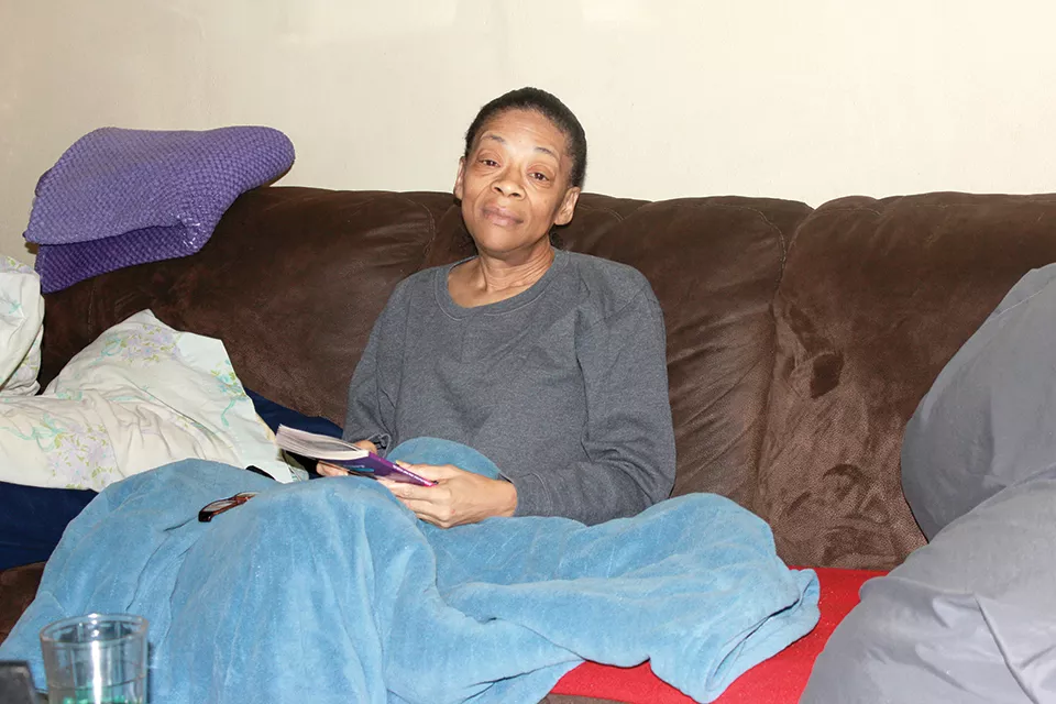 Formerly homeless, RaChelle Stewart struggled after her daughter died at age 23 and eventually landed at Lansdowne. - KAI FLANDERS