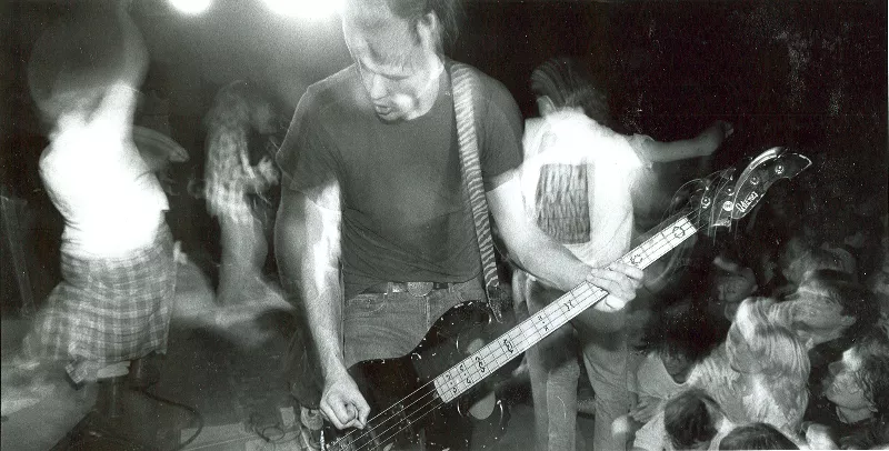 This photo is not from the night in question — proper documentation of Nirvana's Mississippi Nights show has largely been lost over the years — but it's an apt visual from the same era. - VIA SUB POP
