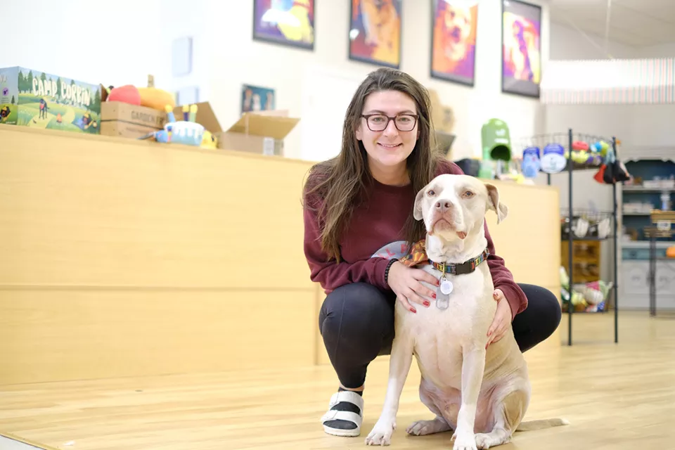 At Ciao Chow, Jessica Mastrantuono-Hellmann and Frankie are getting to know neighbors — and their dogs — even better. - PHUONG BUI
