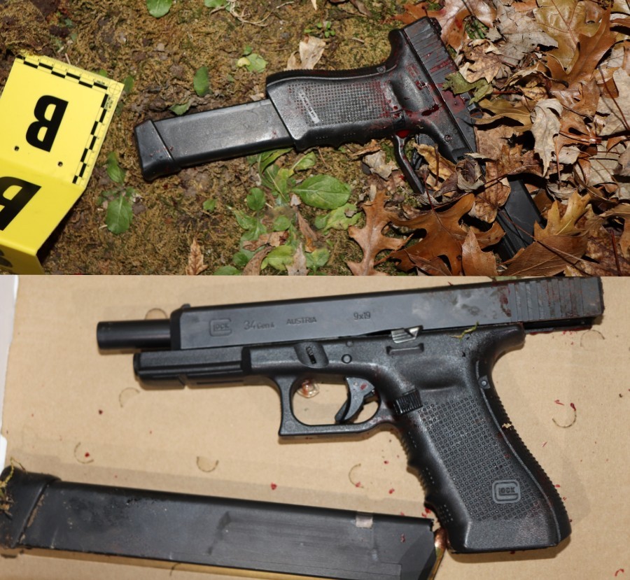 Crime scene photos of the gun that St. Louis police claim Bufford was carrying. - ST. LOUIS METROPOLITAN POLICE