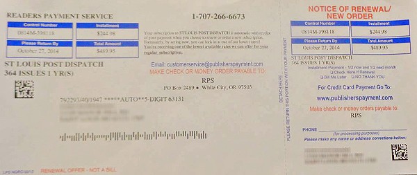 Post-Dispatch Subscribers Targeted by Scam, &quot;Renew Now for Only $489!&quot; | News Blog