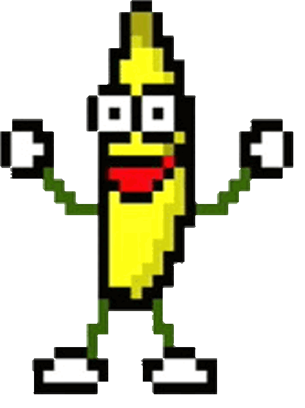 Танцующий банан. Пиксельный банан. Банан пиксель арт. Банан танцует.