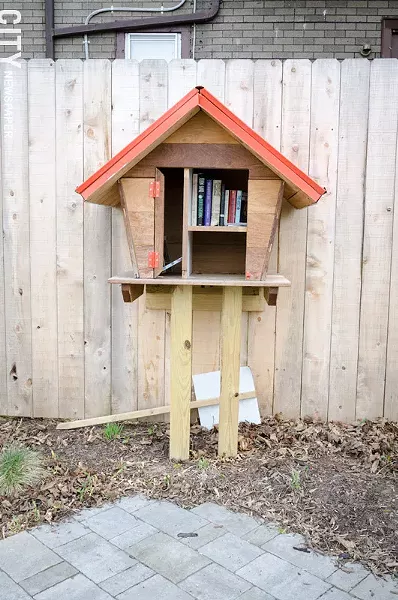A Little Free Library on site at the Dewey and Ravine avenues park. - PHOTO BY MARK CHAMBERLIN