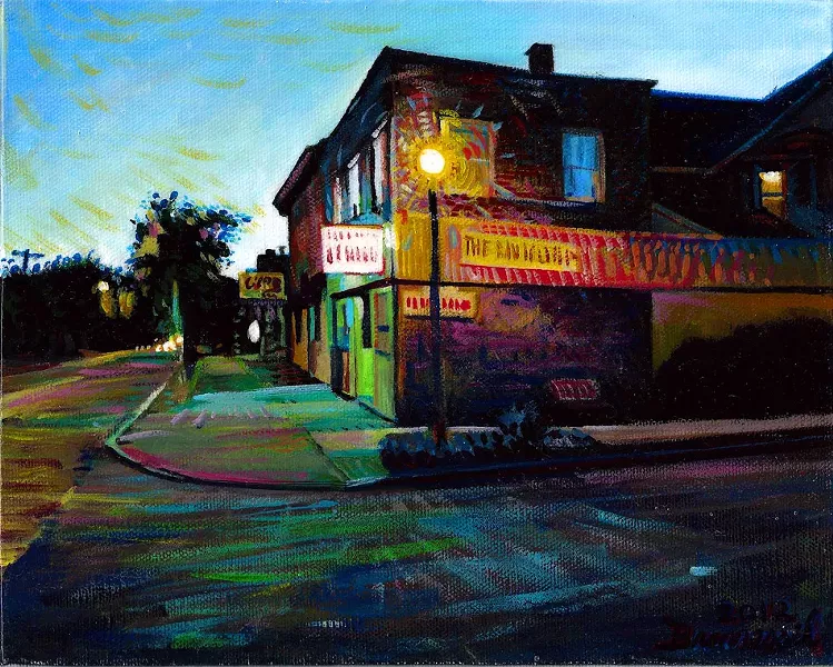 A painting by Darren Brennessel of the corner of Winton Road and Heather Street. - PHOTO PROVIDED