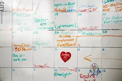 A whiteboard inside RIT's MAGIC center. - PHOTO BY MARK CHAMBERLIN