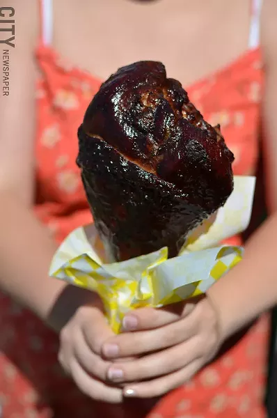 BBQ turkey leg. - PHOTO BY MATT DETURCK