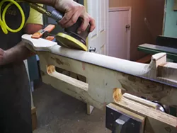 Ben Bruton shaping guitar neck profile - PROVIDED PHOTO