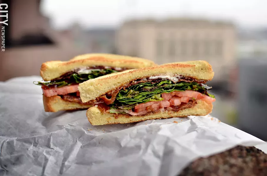 BLT on toast from Tedwards Cafe and Catering. - PHOTO BY MATT DETURCK