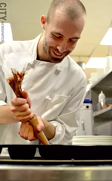 David Baran, pastry chef of Char Steak & Lounge at the Strathallan - PHOTO BY MATT DETURCK