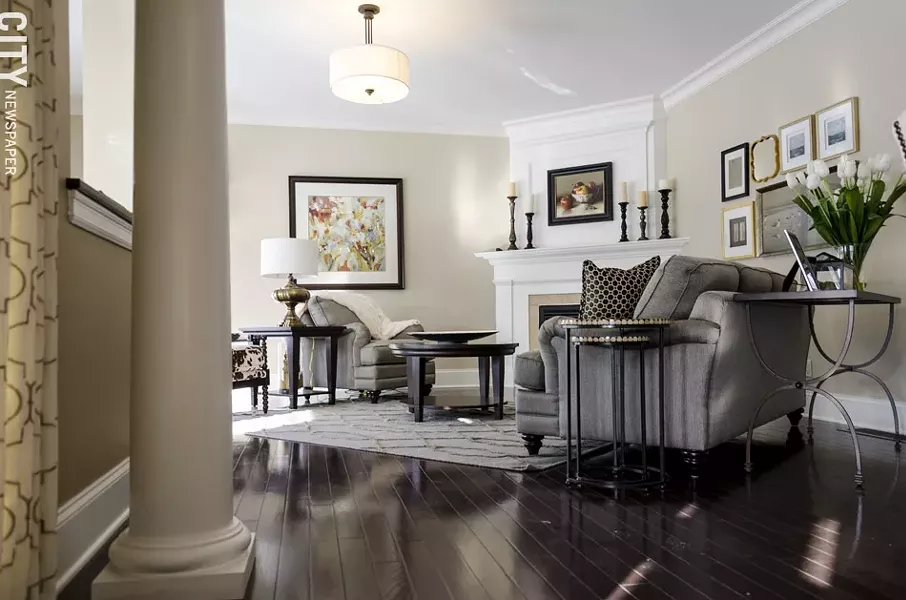 Inside a brownstone model unit at The Reserve, in Brighton. - PHOTO BY MARK CHAMBERLIN