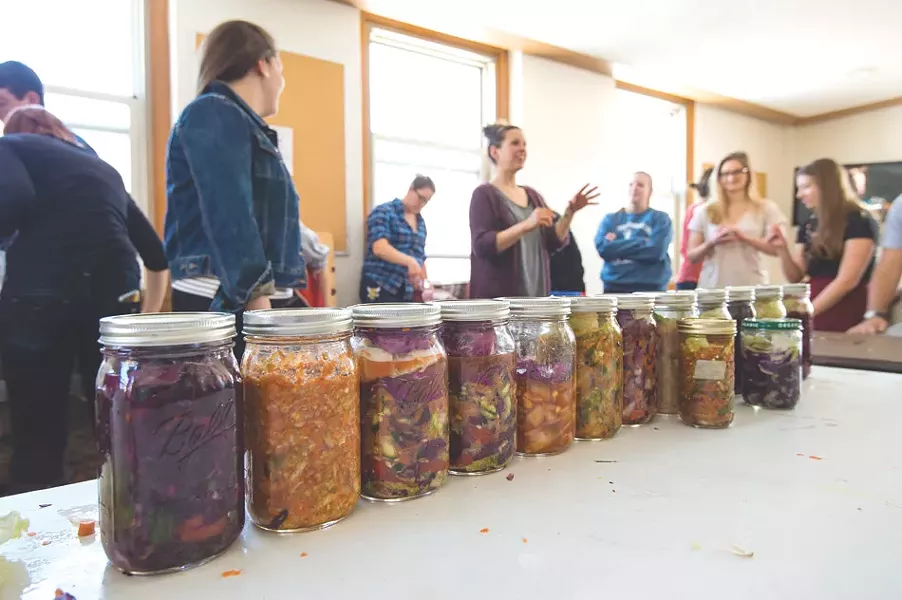 Leila Nadir or EcoArtTech teaches an OS Fermentation workshop. PHOTO COURTESY J. ADAM FENSTER FOR UNIVERSITY OF ROCHESTER