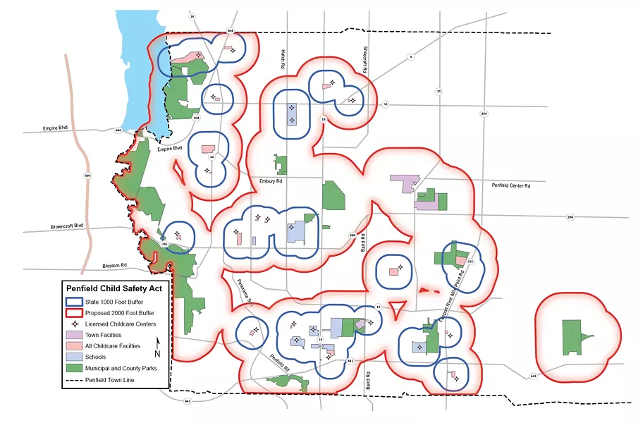 Map by Matt DeTurck, with elements and data courtesy the Town of Penfield