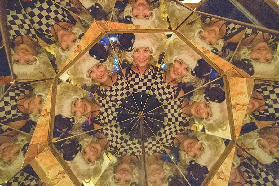 Matt Elson's "Infinity Boxes" installations, currently on display at Memorial Art Gallery, create kaleidoscopic, optical illusions that include reflections of the viewers. - PHOTO PROVIDED