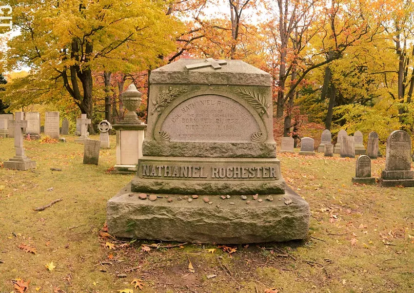 Nathaniel Rochester's grave. - PHOTO BY LARISSA COE
