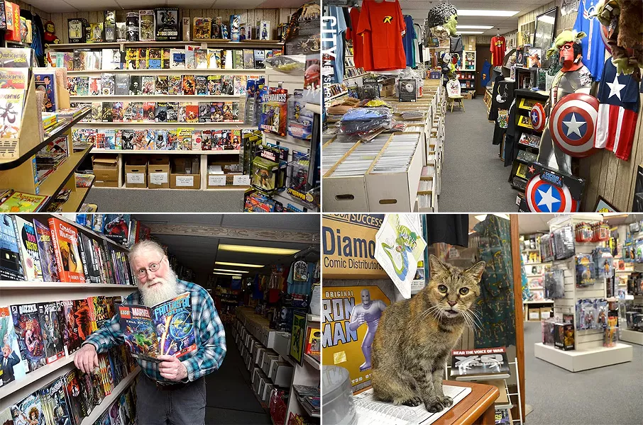 Owner Dan Grove (btm left) of Comic Book Heaven. - PHOTO BY MATT DETURCK