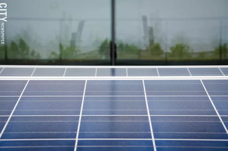 RIT's Golisano Institute for Sustainability has a 400 kilowatt solar array on its roof. - PHOTO BY MARK CHAMBERLIN