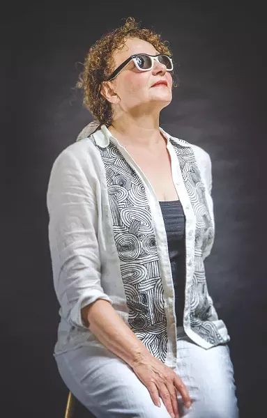 Susan Hopkins performs in "Shirley Valentine" at Blackfriars Theare. - PHOTO BY MARK CHAMBERLIN