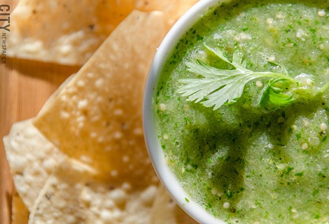 The “baby posole” recipe calls for a mild salsa verde. - PHOTO BY MARK CHAMBERLIN