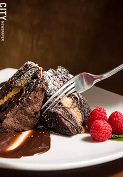 The Brownie Cake with peanut butter frosting - PHOTO BY MARK CHAMBERLIN