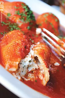 The stuffed shells lunch special at Rosey’s Italian Café. - PHOTO BY MATT DETURCK