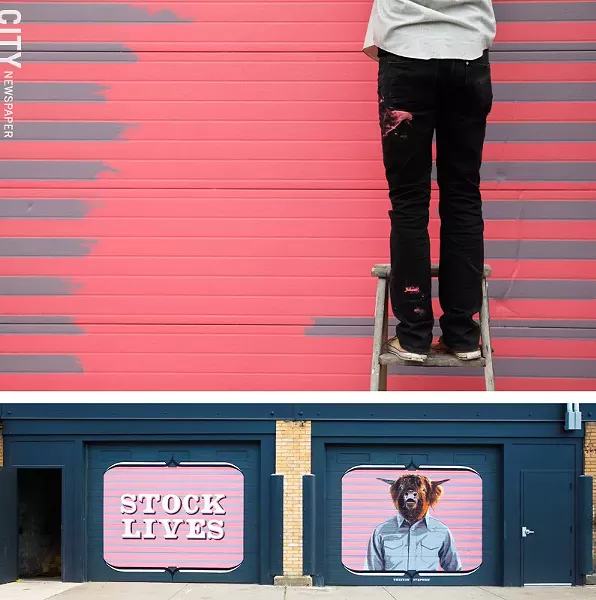 Thievin' Stephen works on his 2012 mural on Pennsylvania Avenue at the Rochester Public Market. (bottom) The completed mural. - FILE PHOTO
