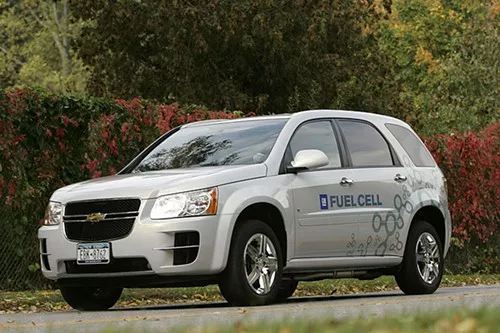 This photo from 2007 pictures the Chevrolet Equinox fuel cell vehicle.