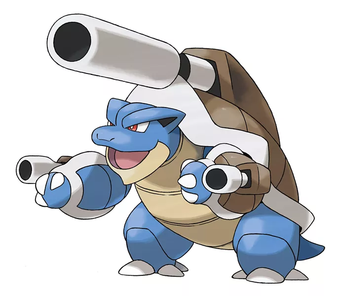 Three guns, one 'mon. Mega Blastoise is just one of many new Mega Evolutions in "Pokemon X/Y."