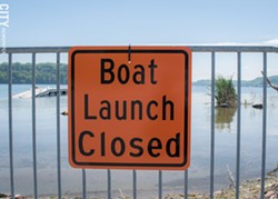 Boat launches at the state’s Irondequoit Bay Marine Park near Seabreeze are open only to canoe and kayak access because of the high water. - PHOTO BY RYAN WILLIAMSON