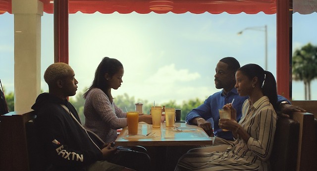 Kelvin Harrison Jr., Taylor Russell, Sterling K. Brown, and Renée Elise Goldsberry in &quot;Waves.&quot; - PHOTO COURTESY A24