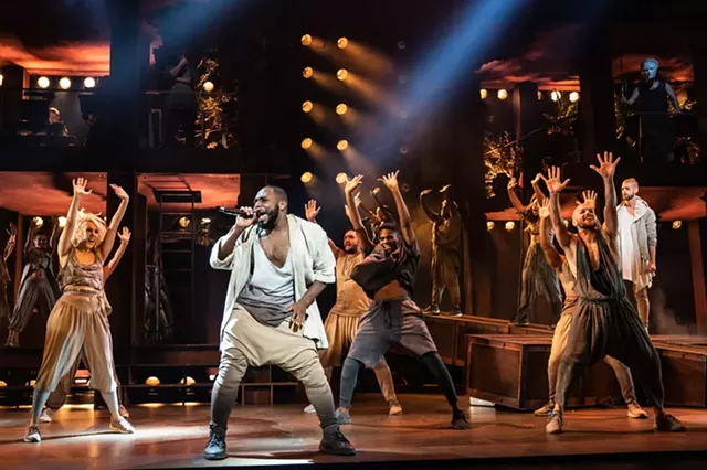Erica A. Lewis as Simon and the company of the North American Tour of "Jesus Christ Superstar." - PHOTO BY MATTHEW MURPHY