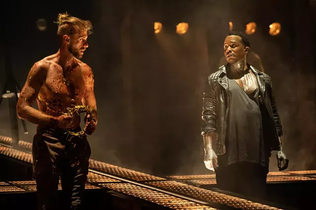 Aaron LaVigne as Jesus and James Delisco Beeks as Judas in "Jesus Christ Superstar." - PHOTO BY MATTHEW MURPHY