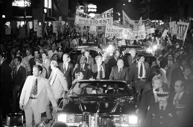 Jimmy Carter on the campaign trail in Chicago in 1976. - FILE PHOTO